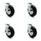Service Caster 8 Inch Black Pneumatic Wheel Swivel Casters with Brakes and Bolt Swivel Lock Set SCC-100S280-PNB-TLB-BSL-4 - alternate 1